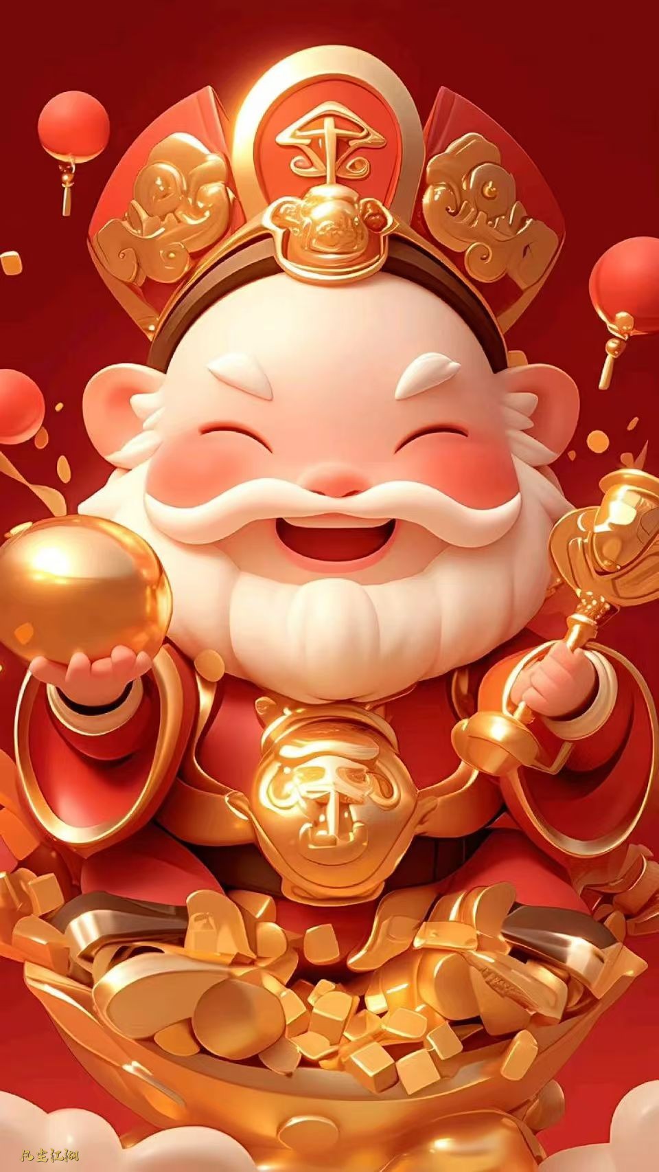 一组小财神祝大家元旦快乐